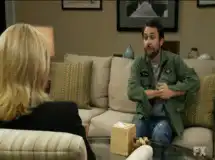 Charlie Kelly explains with hand gestures
