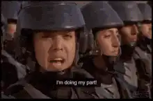 Soldiers saying I'm doing my part