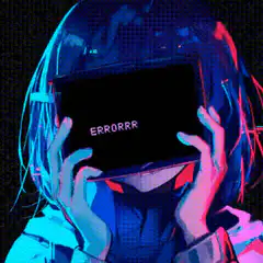 Anime girl tablet error warning loading