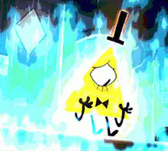 Bill Cipher glitching and changing colors