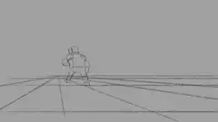 blocky character flips and lands
