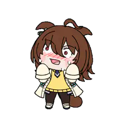 blushing anime girl with sweat drop