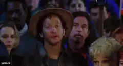 River Phoenix pointing and shouting