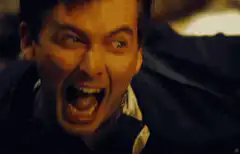 David Tennant screaming and making faces