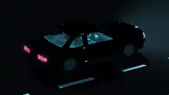 3D car driving at night