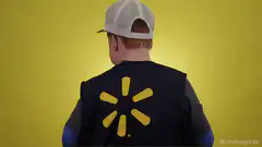 Walmart kid turns around and gives thumbs up