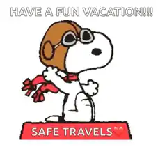 Snoopy wishes safe travels