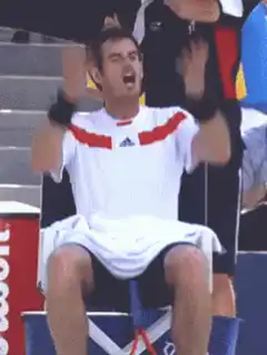 Andy Murray screaming in frustration
