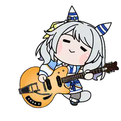 chibi girl playing guitar