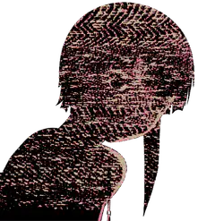 Glitchy anime girl portrait