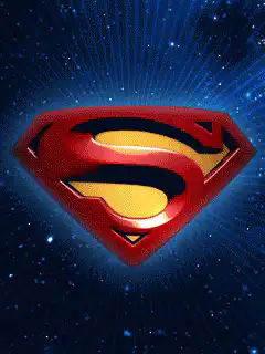 Superman logo on starry background
