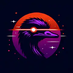 Purple bird head in space