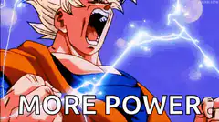 Goku screaming more power
