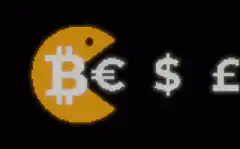 Bitcoin Pac-Man eats currency symbols