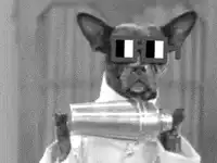 French Bulldog with 3D Glasses Holding a Bomb