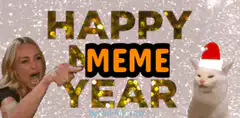 Happy Meme Year with Woman and Cat