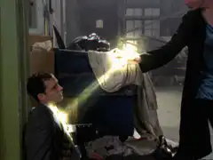 Woman heals man with glowing hand