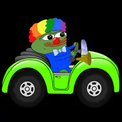 Clown Pepe honking car