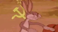 Bugs Bunny with Soviet Hammer and Sickle