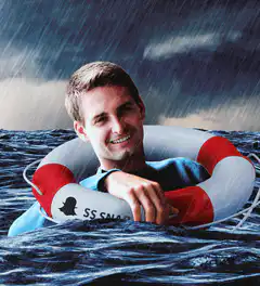 Evan Spiegel in lifebuoy SS SNAP