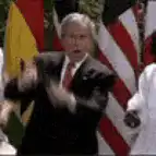 George W. Bush clapping and waving