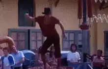 Man dancing on a table