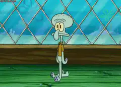 Squidward throws his brain in the trash