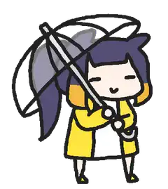 chibi girl holding umbrella