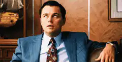Leonardo DiCaprio yawning in The Wolf of Wall Street