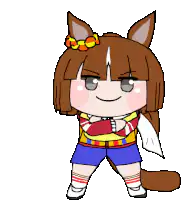 Chibi horse girl smiling