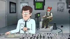 Rick and Morty logging on Discord