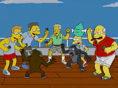 Gorilla with knife on cruise ship