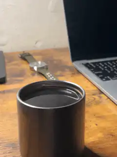 Steam rising from a hot drink