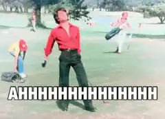 golfer screams ah then shit