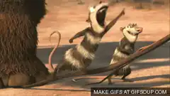 Scrat flies through the air