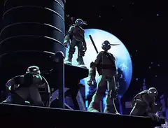 Teenage Mutant Ninja Turtles on rooftop