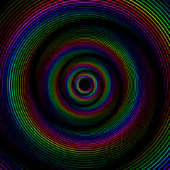 Rainbow concentric circles spiral