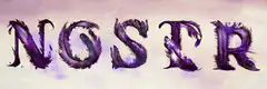 Purple feather text NOSTR