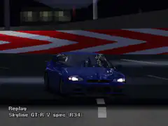 Blue Skyline GT-R V spec R34 drift replay