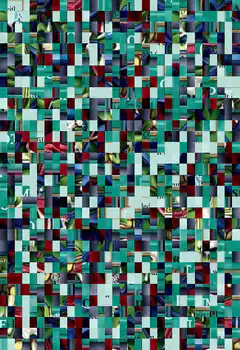 glitch art mosaic pattern