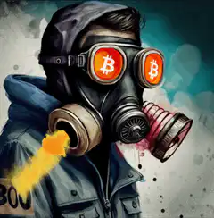 Bitcoin Gas Mask Illustration