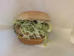 fish burger with coleslaw