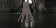 Spider-Man hand on floor