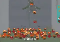 Turkey dropping into flock