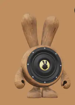Wooden rabbit speaker rotates