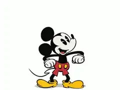 Mickey Mouse jumping excitedly