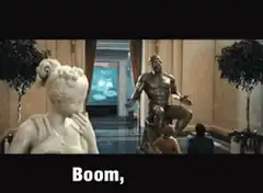 Statue flexing Boom BANG Firepower
