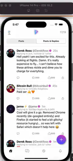 iPhone user types long tweet