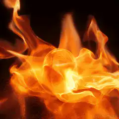 burning skull in flames