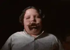 man with chocolate mustache
